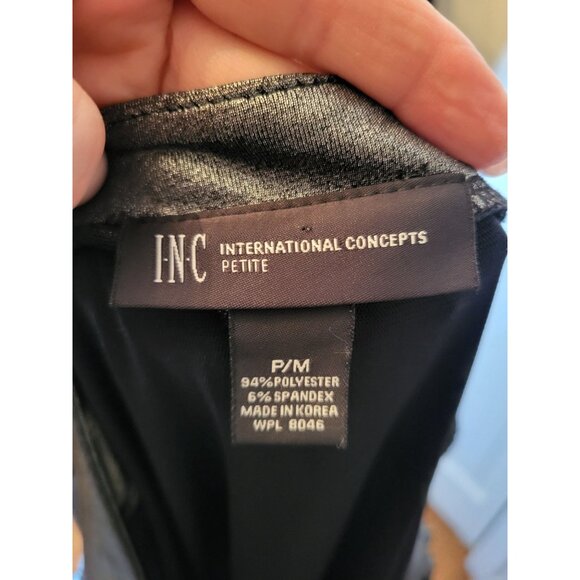 INC Vintage Y2k Silver Metallic Pleated Bubble Top PM Glam Party Retro New Year - Picture 10 of 10